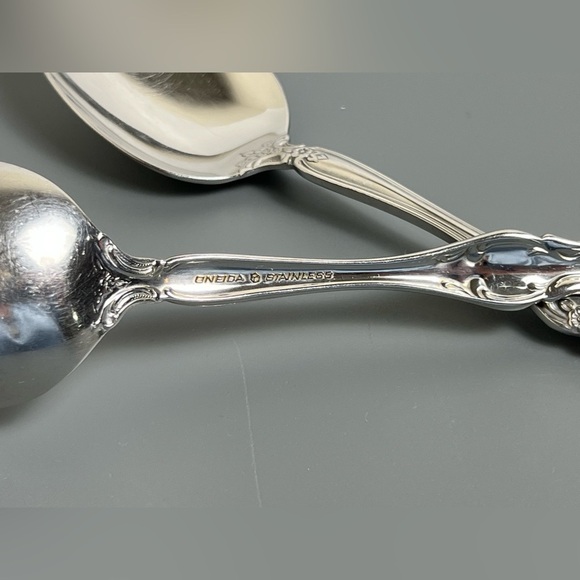 2 pc Oneida CUBE Stainless Steel MICHELANGELO 8 1/4” Serving Spoon - Picture 7 of 9